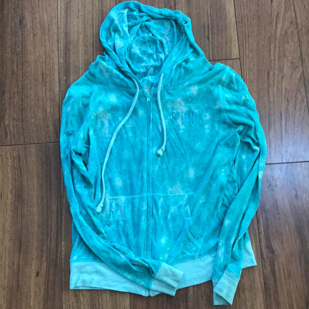 PINK hooded zip up sweater